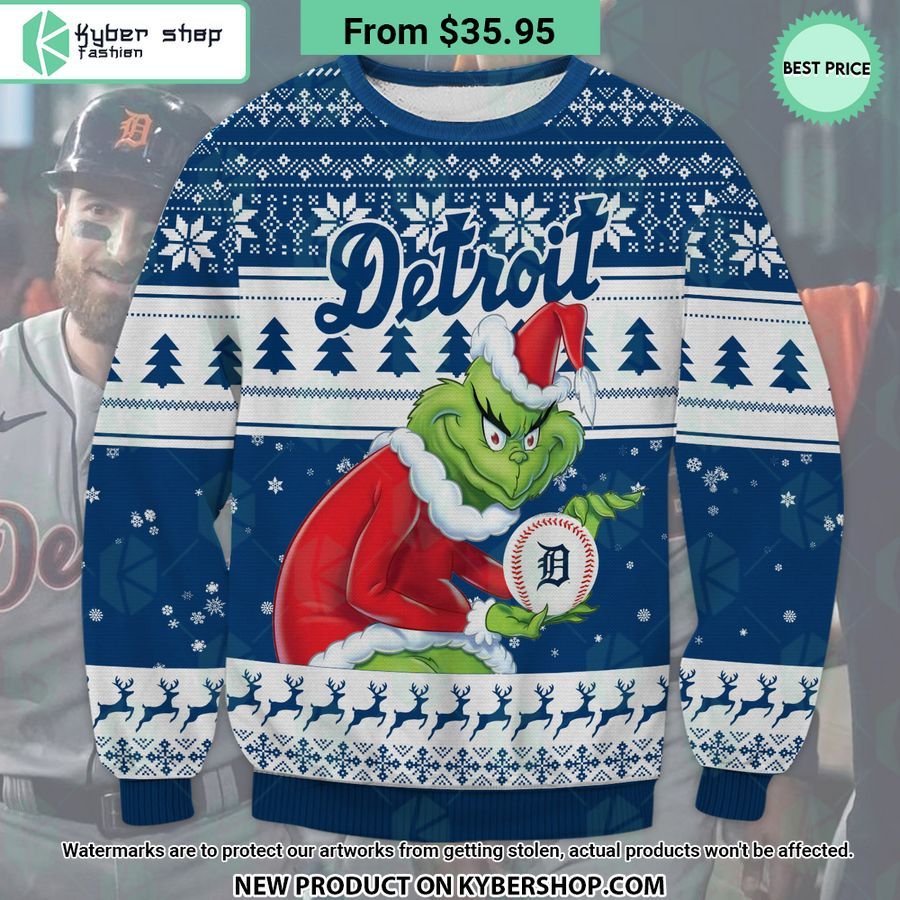 Detroit Tigers Grinch Christmas Sweater