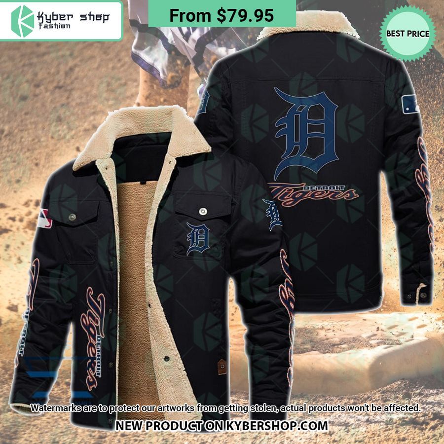 Detroit Tigers MLB Fleece Leather Jacket