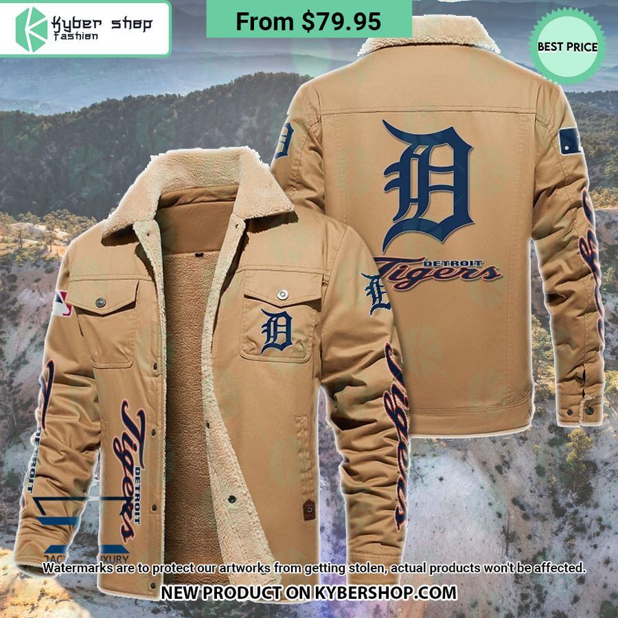 Detroit Tigers MLB Fleece Leather Jacket