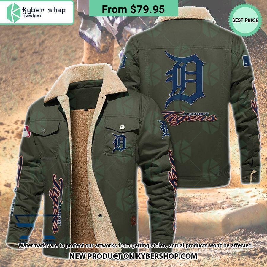 Detroit Tigers MLB Fleece Leather Jacket