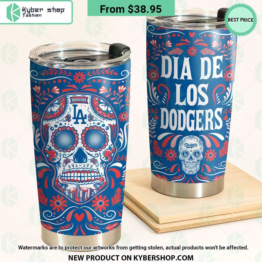 Dia De Los Los Angeles Dodgers Sugar Skull Tumbler