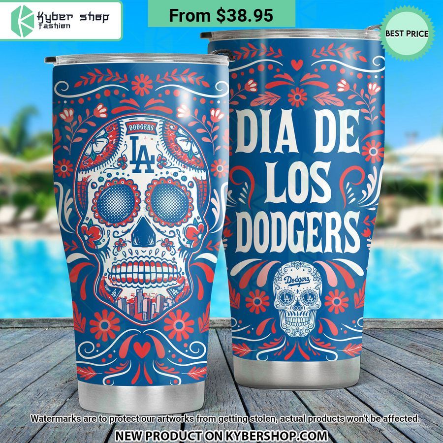 Dia De Los Los Angeles Dodgers Sugar Skull Tumbler