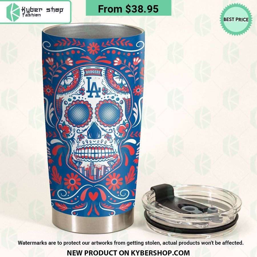 Dia De Los Los Angeles Dodgers Sugar Skull Tumbler