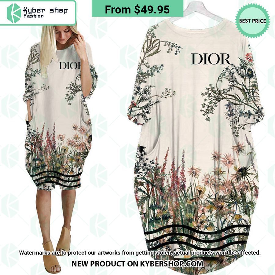 Dior Flower Batwing Pocket Dress