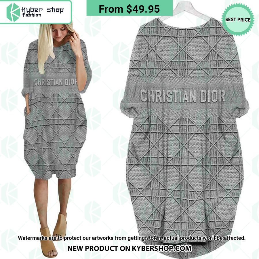 Dior Grey Batwing Pocket Dress