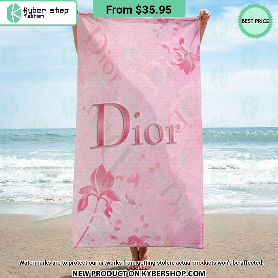 Dior pink Beach Towel