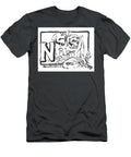 Dog Drawing Newfoundland Black And White And Letter N T-Shirt