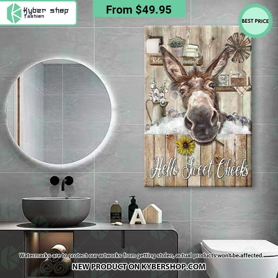 Donkey Hello Sweet Cheeks Canvas