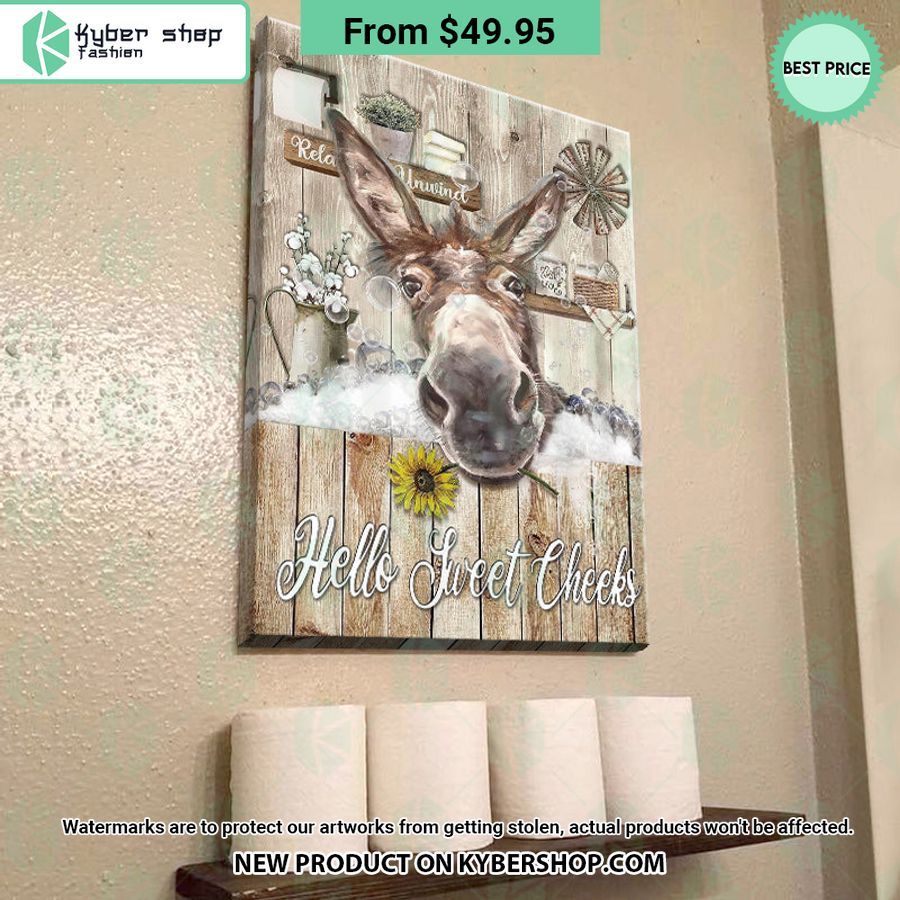 Donkey Hello Sweet Cheeks Canvas