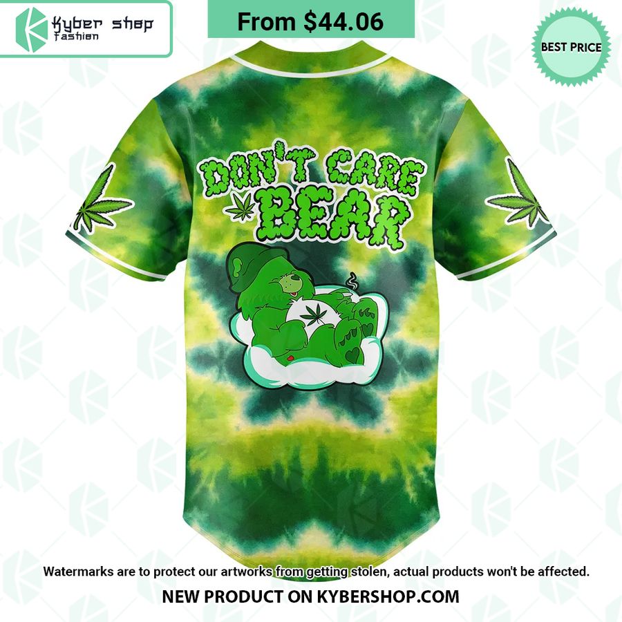 Don’T Care Bear Cannabis Tie Dye Baseball Jersey