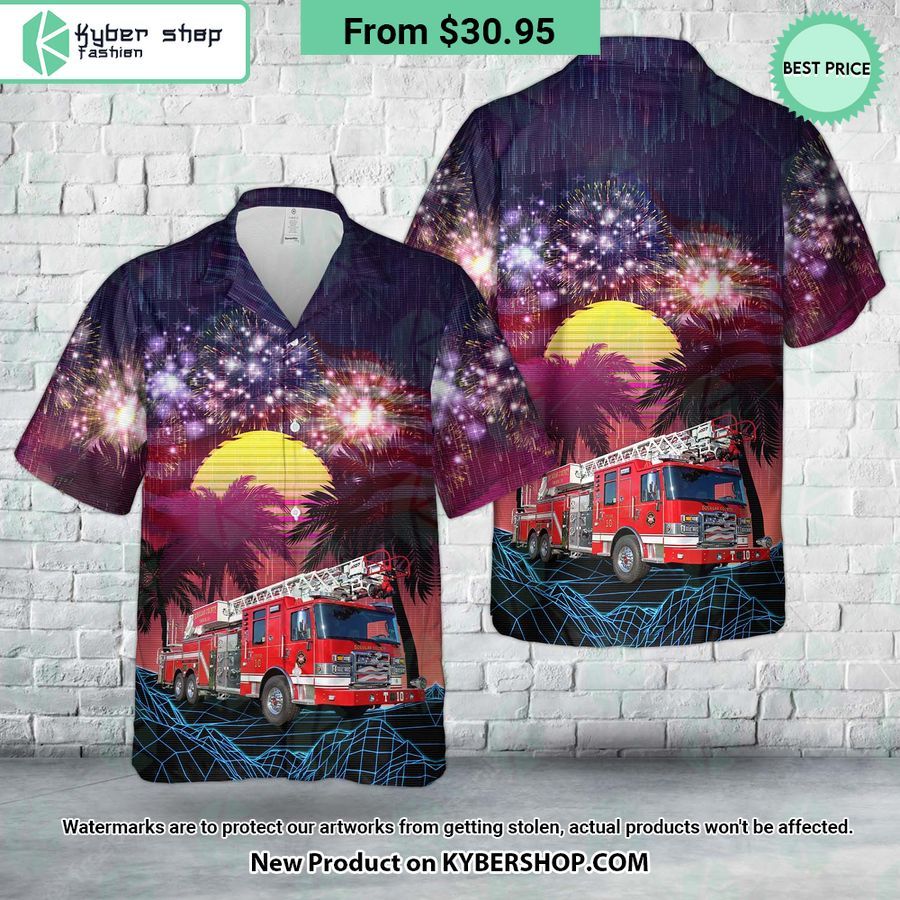 Douglasville Georgia Douglas County Fire Department 4th Of July Hawaiian Shirt