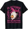 Breast Cancer Halloween October Pink Ghost Witch Unisex T-shirt, Sweatshirt, Hoodie (1)