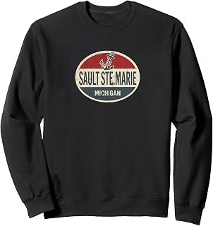Sault Ste Marie Michigan Retro Boat Anchor Vintage Unisex T-shirt, Sweatshirt, Hoodie (1)