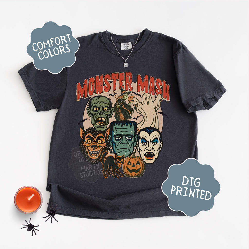 Comfort Colors Monster Mash Retro Halloween Spooky Season Tee (2)