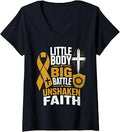 Childhood Cancer Awareness Leukemia Christian Jesus Christ V-Neck (1)