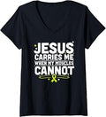 Duchenne Muscular Dystrophy Awareness Christian Jesus Christ V-Neck (1)