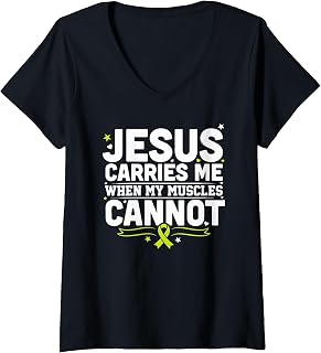 Duchenne Muscular Dystrophy Awareness Christian Jesus Christ V-Neck (1)