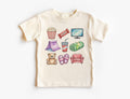 Retro Movie Night Doodles Toddler Tee Popcorn Tv Candy Teddy Bear Fort Natural Boho Toddler Tee (1)