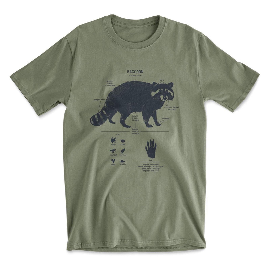 Raccoon Anatomy Hand Drawn Screen Printed Unisex T-shirt, Sweatshirt, Hoodie (4)