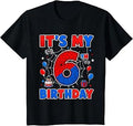 It'S 6th Birthday Boy Spider Web Party Year Old Unisex T-shirt, Sweatshirt, Hoodie (1)
