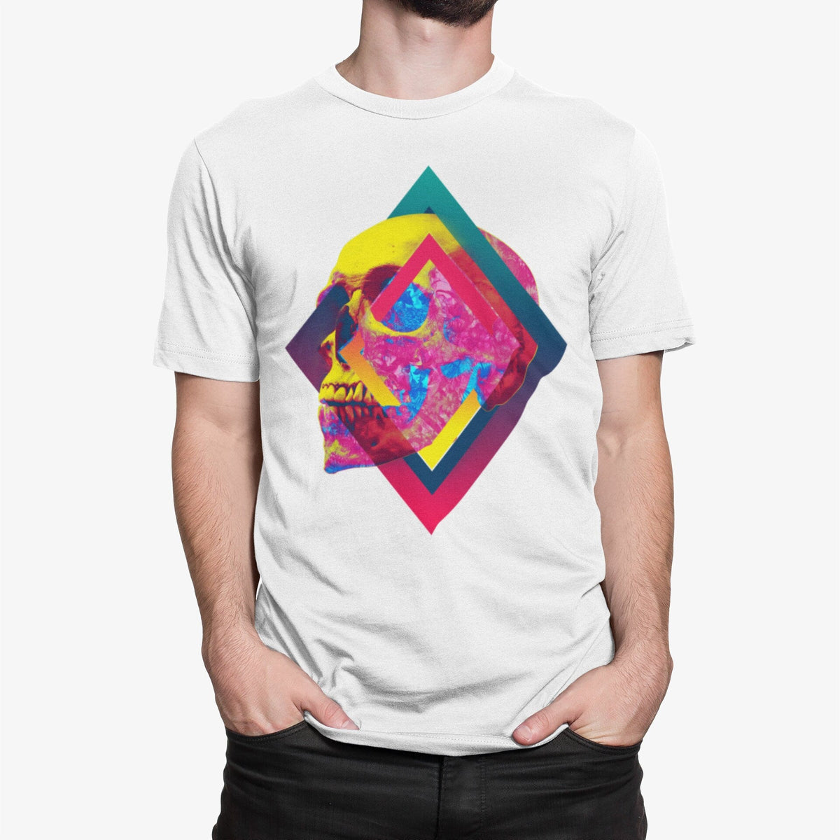 Colorful Abstract Skull Art Unisex T-shirt, Sweatshirt, Hoodie (3)