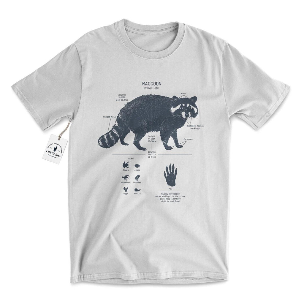 Raccoon Anatomy Hand Drawn Screen Printed Unisex T-shirt, Sweatshirt, Hoodie (2)