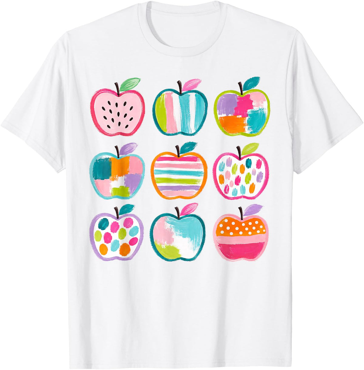 Preppy Art Apples Back School Teacher Student Apple Unisex T-shirt, Sweatshirt, Hoodie (1)