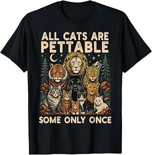 Vintage Cats Pettable Some Only Once Retro Nature Unisex T-shirt, Sweatshirt, Hoodie (1)