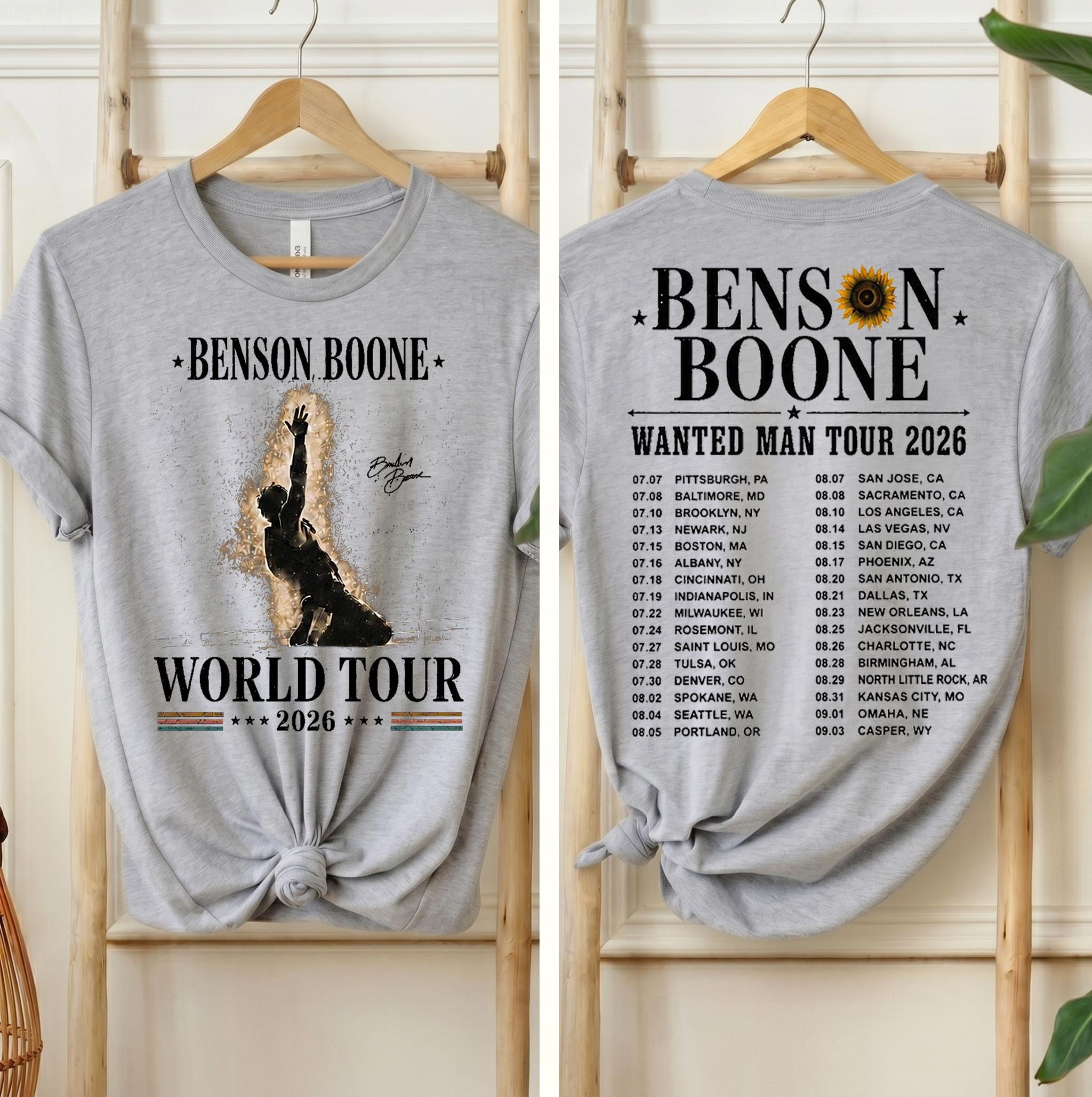 Benson Boone Wanted Man Tour 2026 Benson Boone Concert Tee World Tour Vintage Music Fan (2)