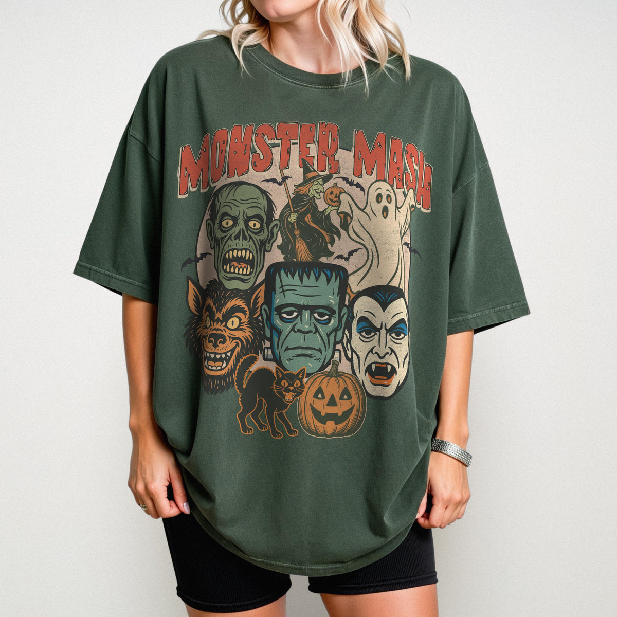 Comfort Colors Monster Mash Retro Halloween Spooky Season Tee (3)