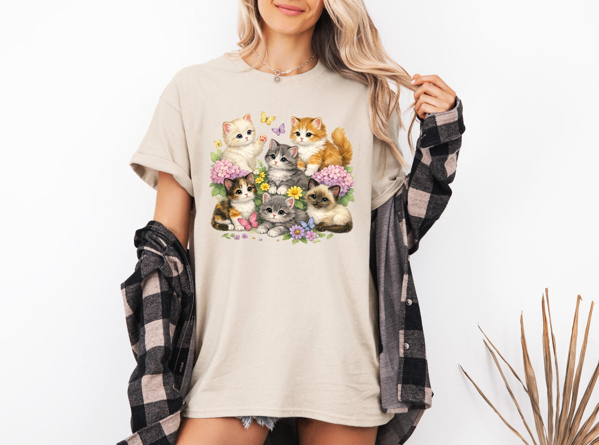 Retro Kitten 90'S Vintage Cats Boho Floral Cat Butterfly Retro Animal Pet Kittens (1)