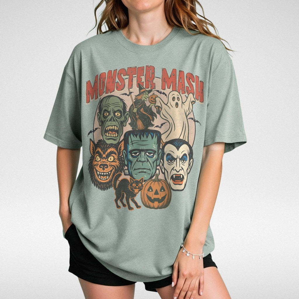 Comfort Colors Monster Mash Retro Halloween Spooky Season Tee (4)