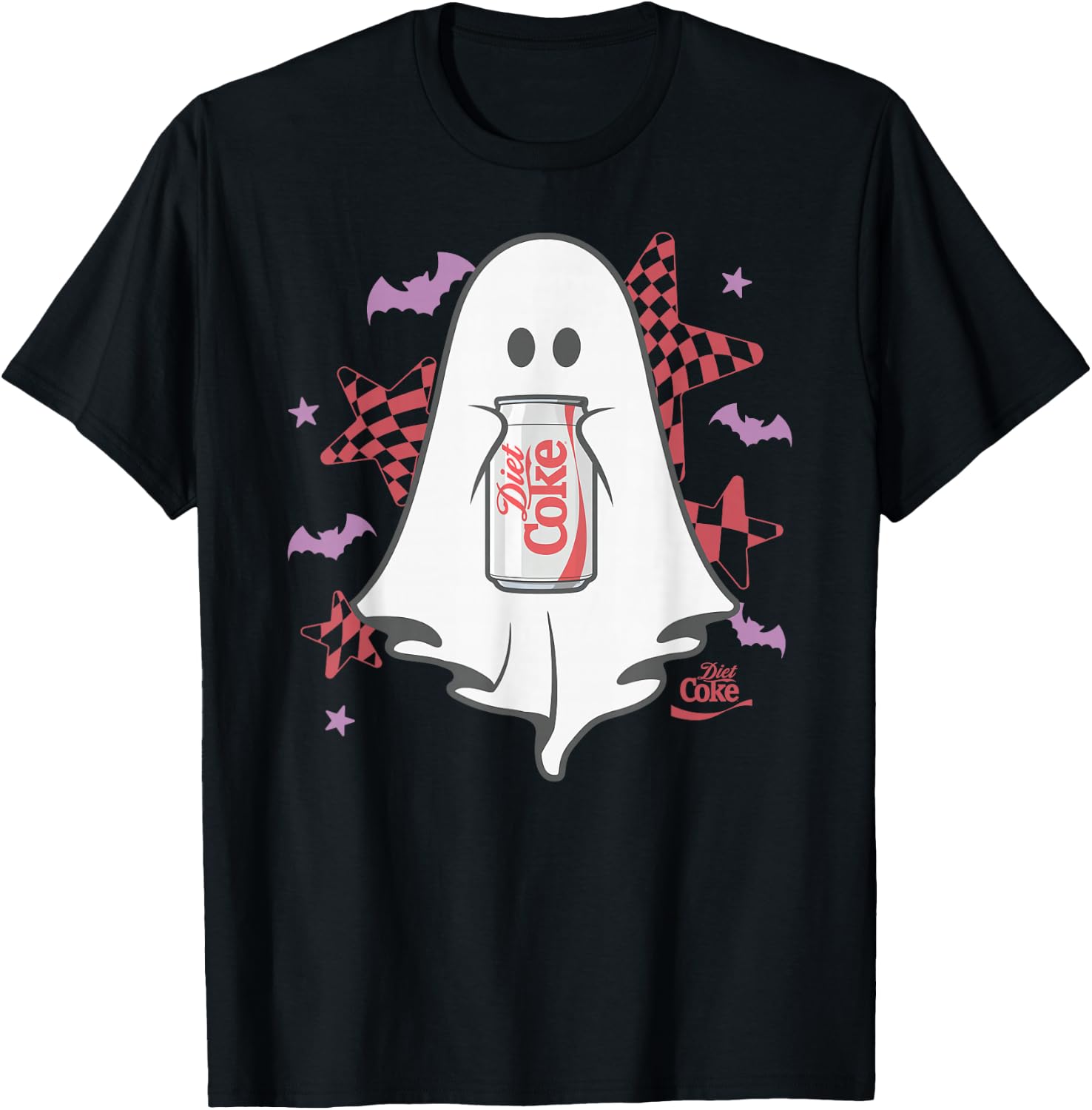 Halloween Diet Coke Ghastly Ghost Checkered Stars Unisex T-shirt, Sweatshirt, Hoodie (1)