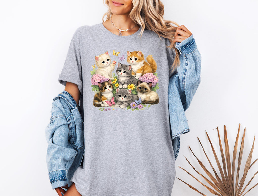Retro Kitten 90'S Vintage Cats Boho Floral Cat Butterfly Retro Animal Pet Kittens (3)