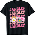 Girl Retro Langley First Name Personalized Groovy 80'S Unisex T-shirt, Sweatshirt, Hoodie (1)