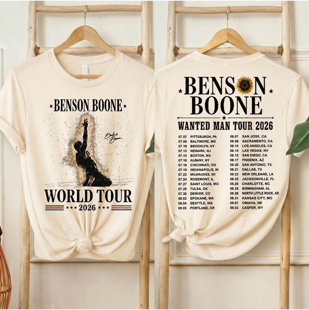 Benson Boone Wanted Man Tour 2026 Benson Boone Concert Tee World Tour Vintage Music Fan (3)