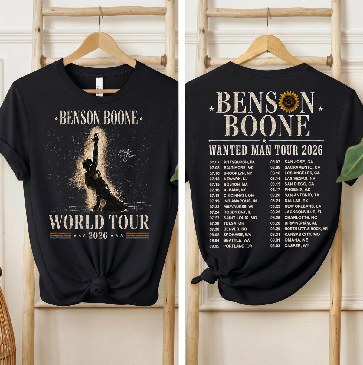 Benson Boone Wanted Man Tour 2026 Benson Boone Concert Tee World Tour Vintage Music Fan (1)