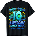 Official Double Digits 10 Year Old 10th Birthday Boy Gaming Level Unlocked Tees (1)