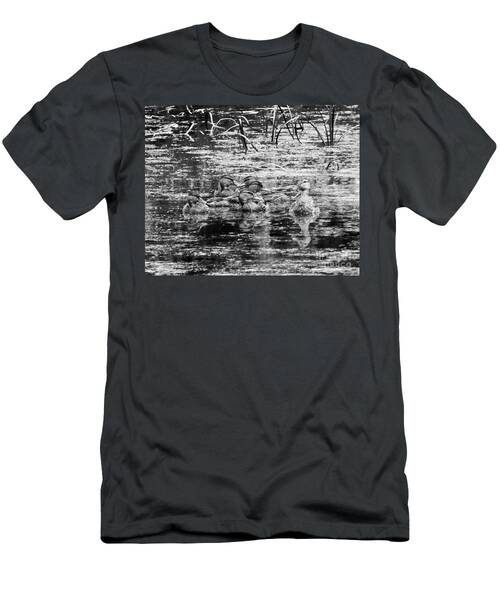 Ducks Bw Photo Painting T-Shirt