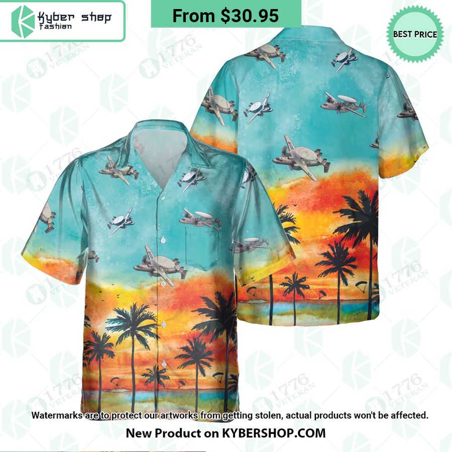 E-2 Hawkeye Sunset Hawaiian Shirt