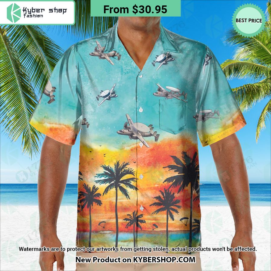 E-2 Hawkeye Sunset Hawaiian Shirt