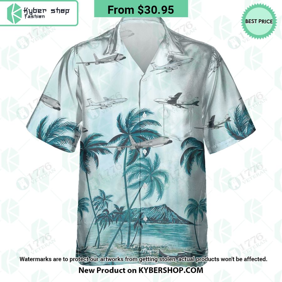 E-8 Joint STARS Palm Hawaiian Shirt