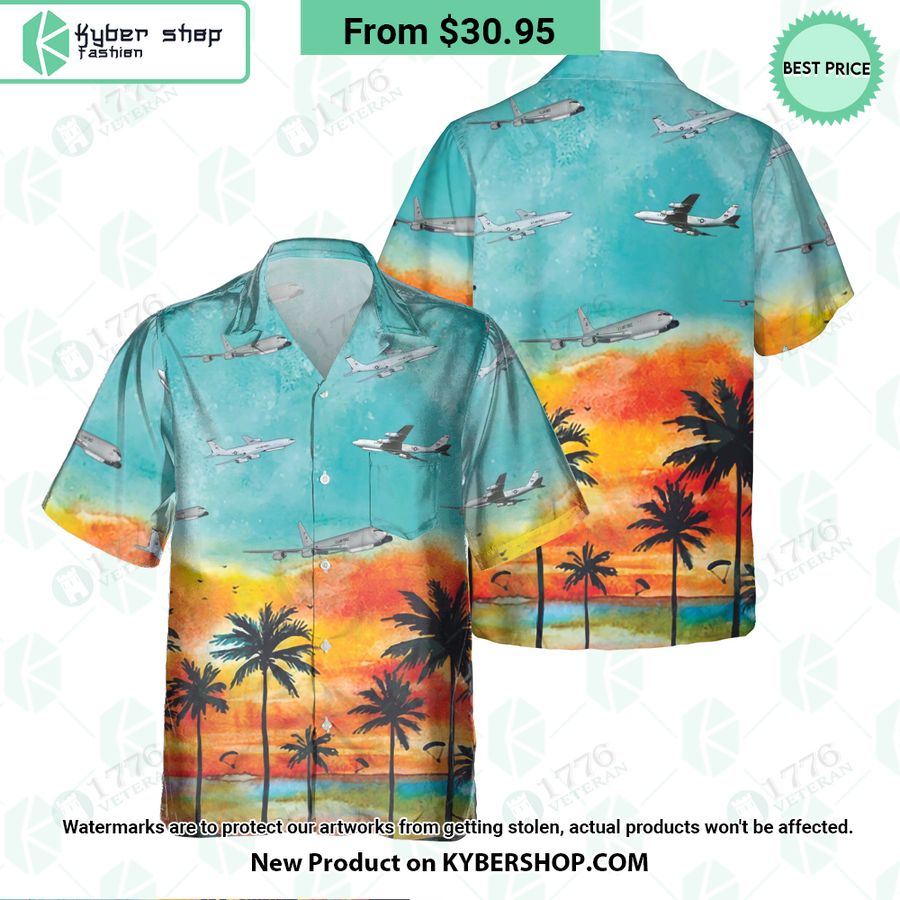 E-8 Joint STARS Sunset Hawaiian Shirt