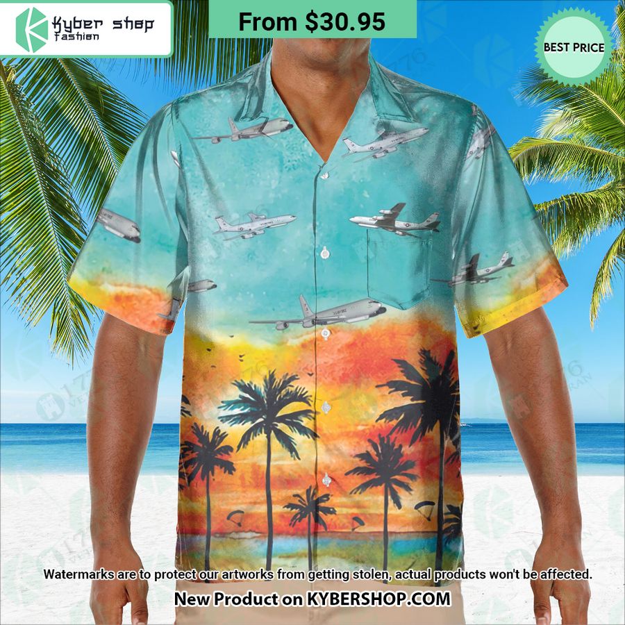 E-8 Joint STARS Sunset Hawaiian Shirt