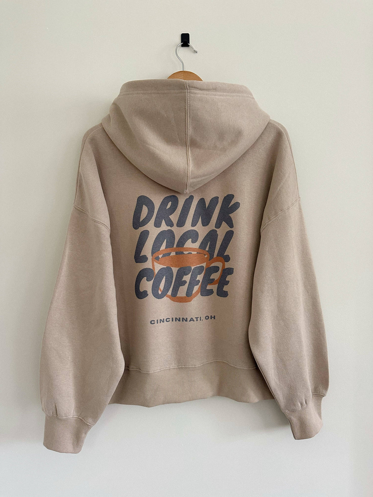 Drink Local Coffee Hoodie - Tan