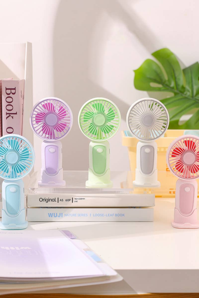 3 Speed Portable Hand Fan with Stand