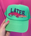 Pink Later Gator - Cactus Green Otto Trucker