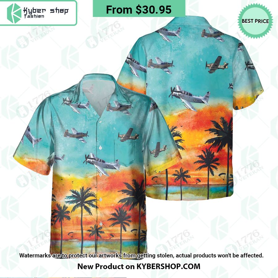 EA-1F Skyraider Sunset Hawaiian Shirt