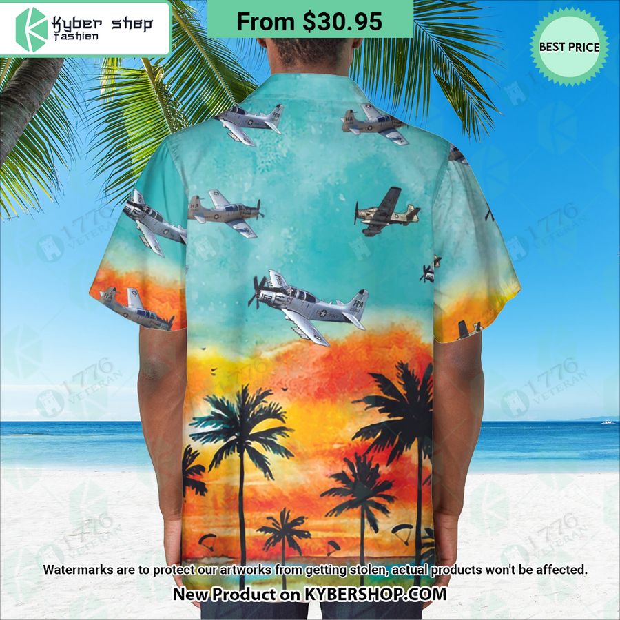 EA-1F Skyraider Sunset Hawaiian Shirt