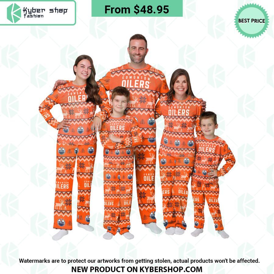 Edmonton Oilers NHL Family Holiday Pajamas Set